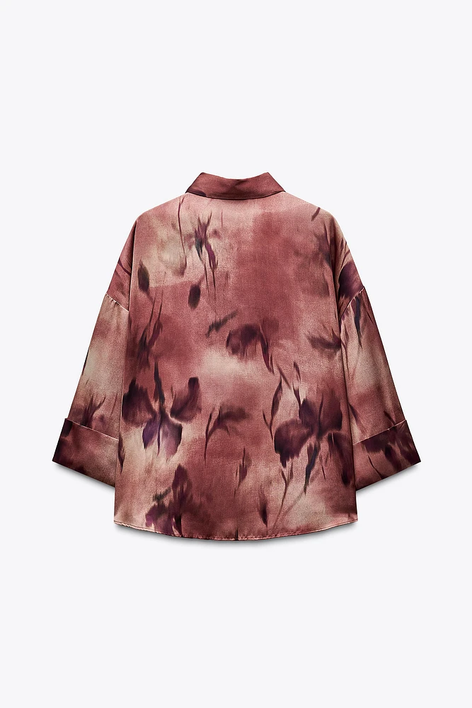 CHEMISE SATINÉE IMPRIMÉE