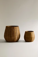 CORBEILLE OVALE ROTIN