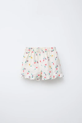 SHORT À FLEURS BRODÉES