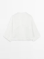 Flowing linen blend blouse with seam details