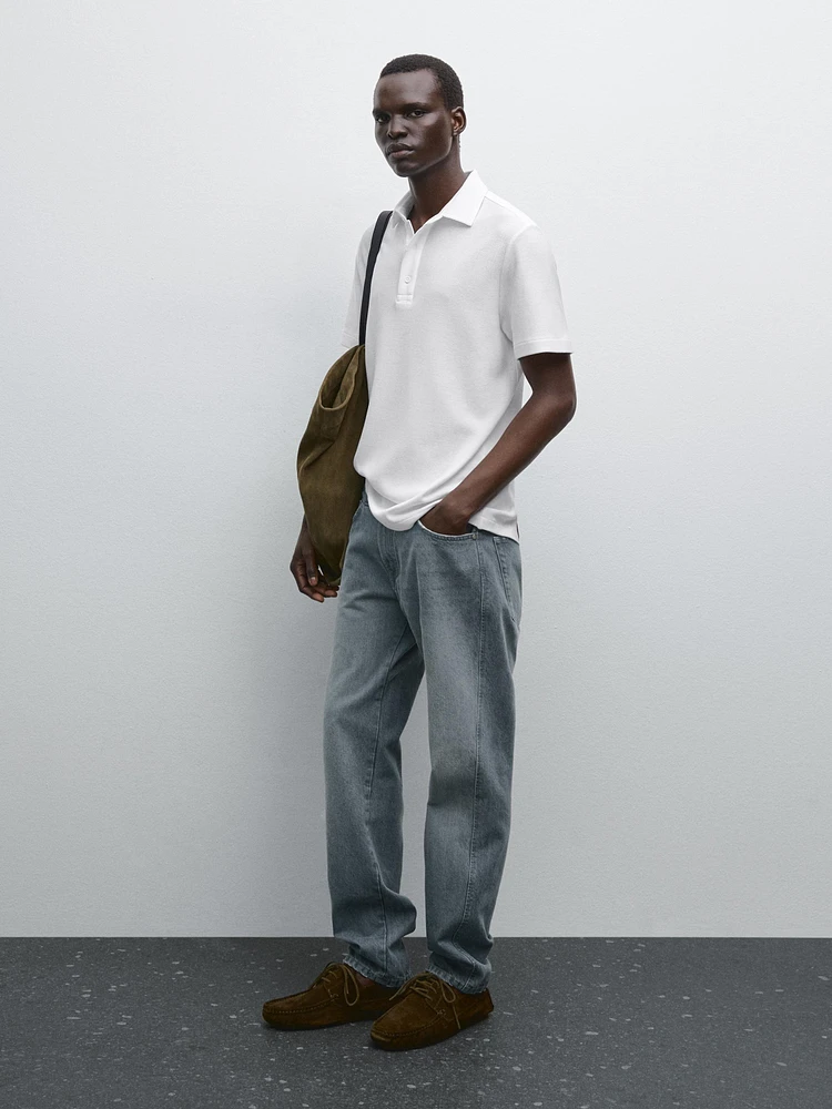 Polo manches courtes textur