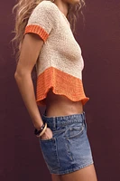 SHORT SLEEVE KNIT TOP