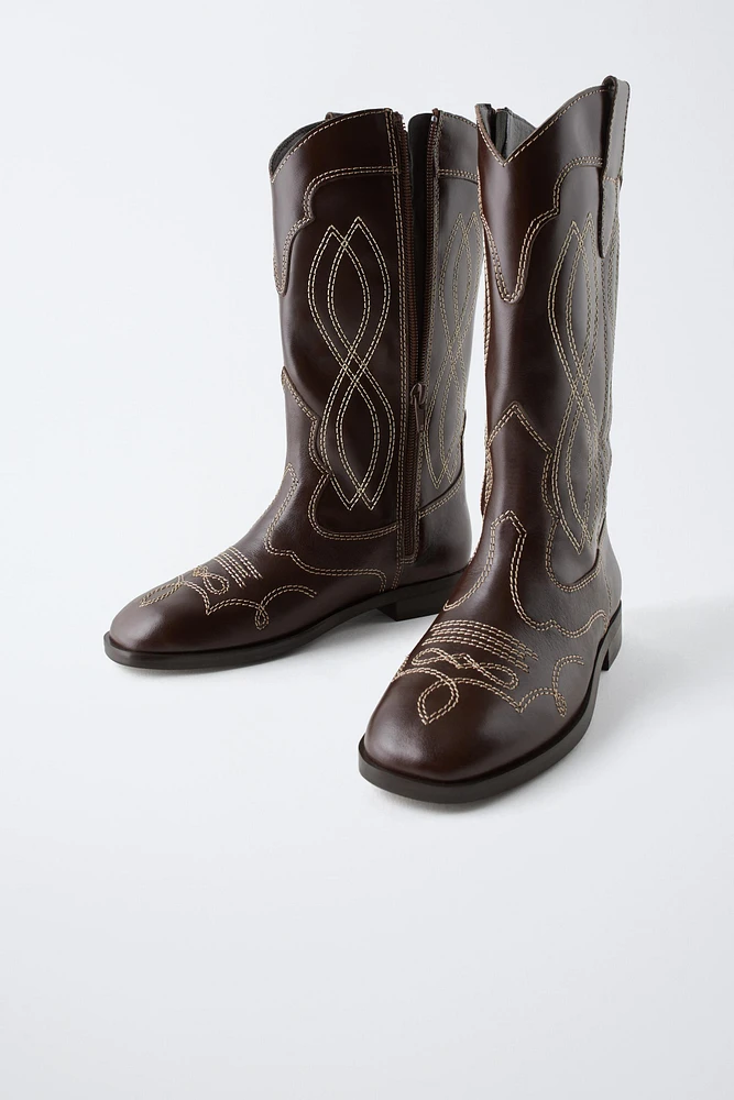 LEATHER COWBOY BOOTS