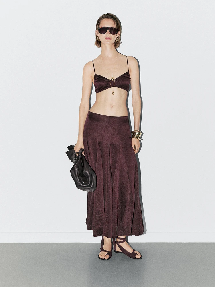 Flowing midi skirt with godet details - STUDIO