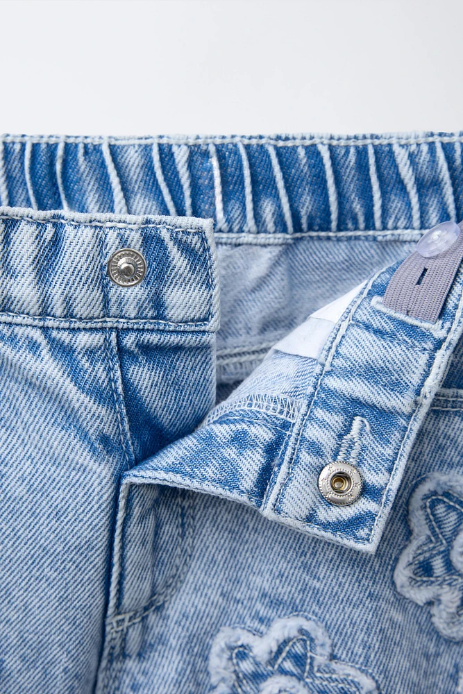 FLORAL DENIM SHORTS