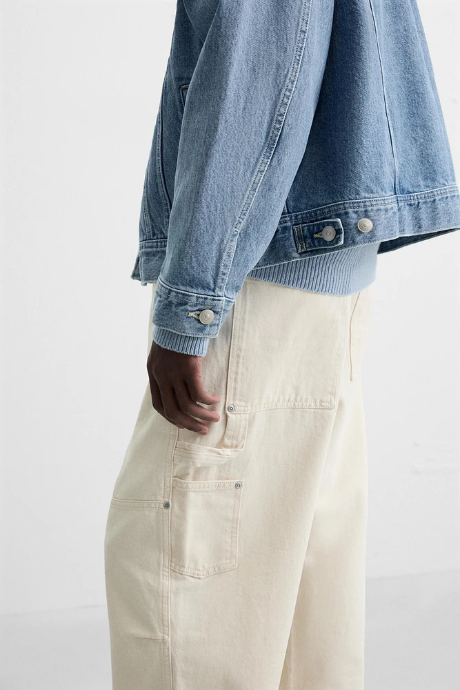 EMBROIDERED CARPENTER POCKET PANTS