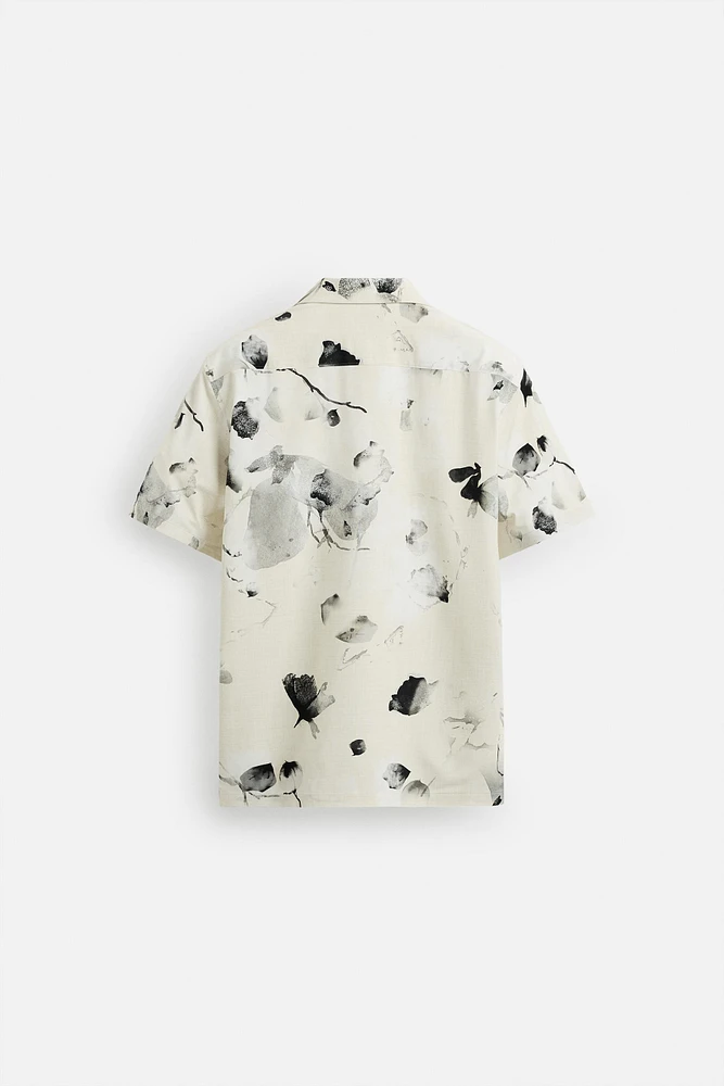 FLORAL PRINT STRETCH SHIRT
