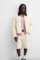 TEXTURED STRIPED SHORTS