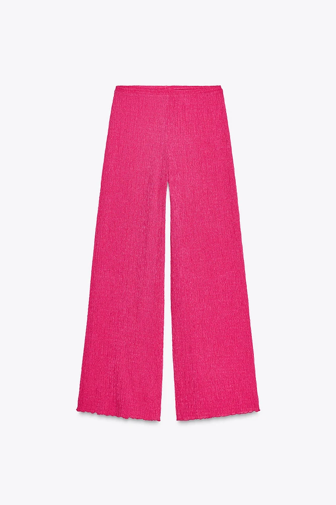TEXTURED FLOWY PANTS