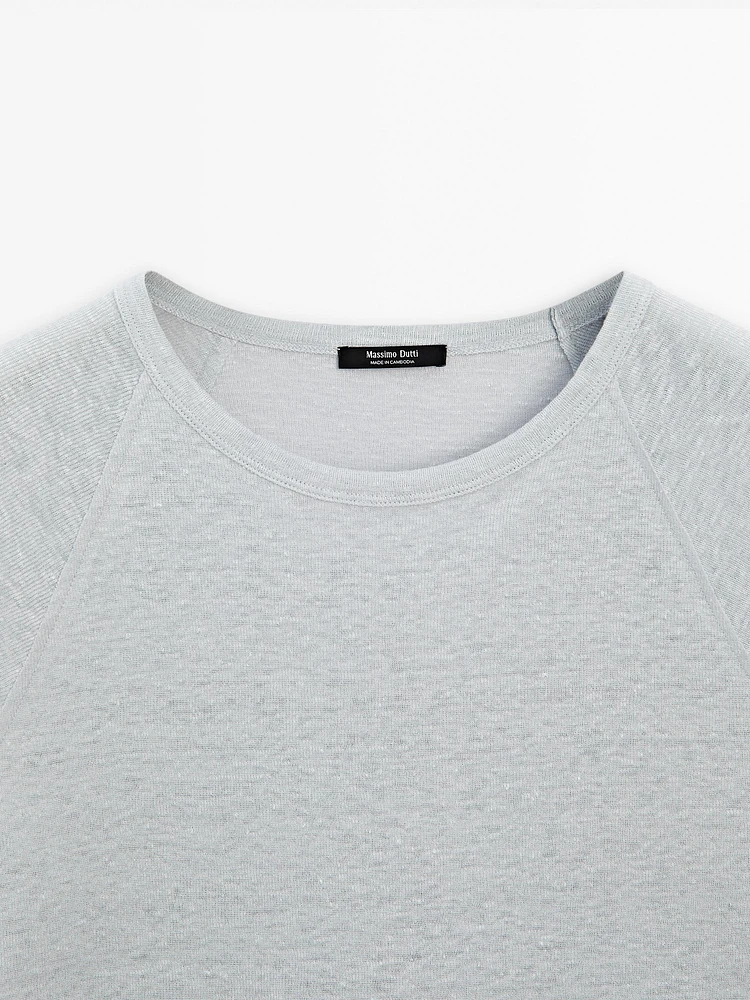 100% linen lightweight ribbed T-shirt