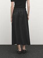 Technical fabric skirt with wool
