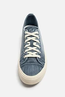 DISTRESSED FABRIC SNEAKERS