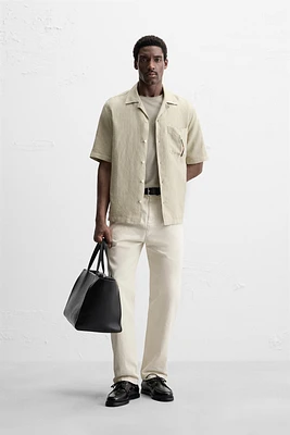 PANTALON STRAIGHT FIT À PLIS
