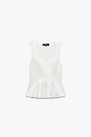 STRETCHY PEPLUM TOP