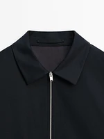 Cotton blend zip-up jacket
