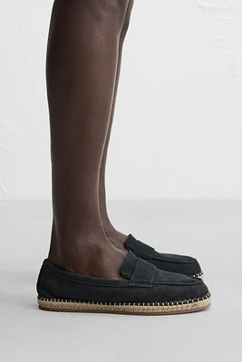 LEATHER MOCCASIN ESPADRILLES