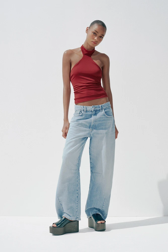 POLYAMIDE HALTER TOP