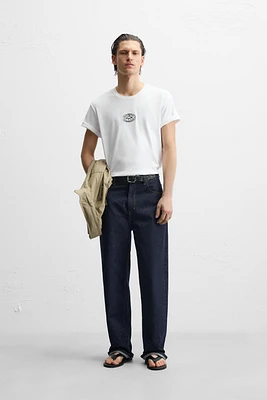 T-SHIRT WITH TONAL EMBROIDERY