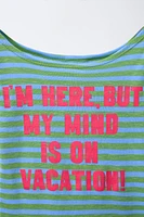STRIPED T-SHIRT WITH TEXT