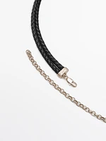 Ceinture en cuir avec boucle fossile