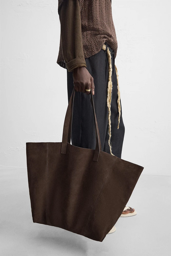 LEATHER SHOPPER BAG