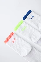 THREE-PACK OF NEON LETTER SOCKS