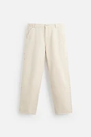 EMBROIDERED CARPENTER POCKET PANTS