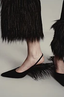 MULES EN CUIR AVEC DÉTAIL EFFET FOURRURE ÉDITION LIMITÉE
