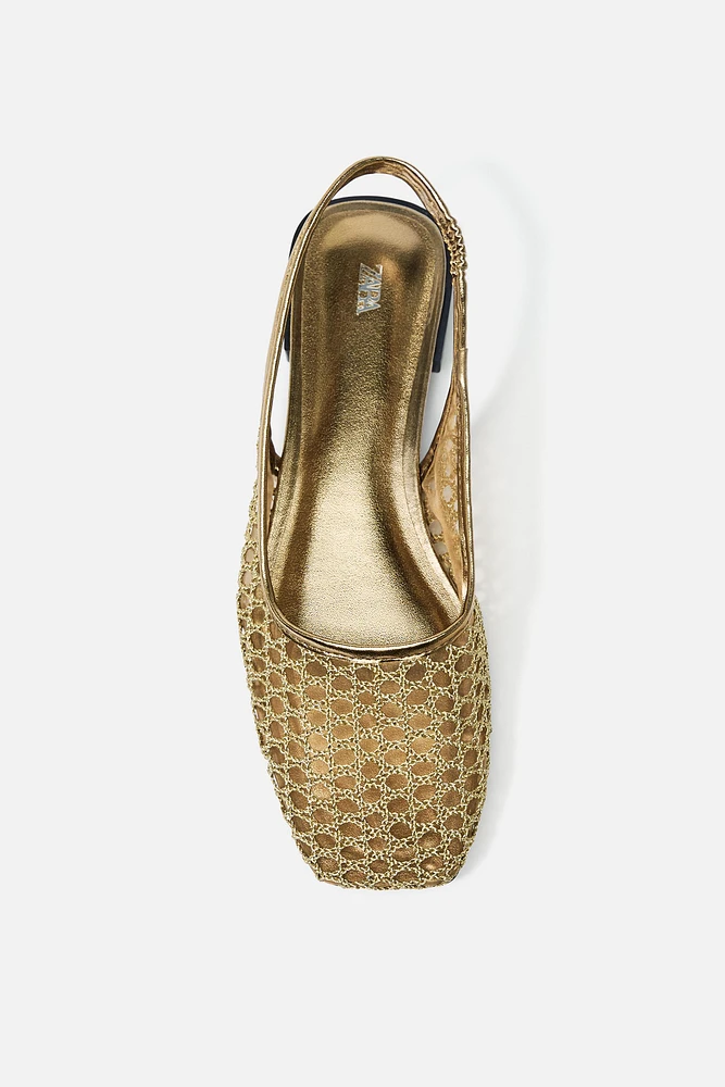 WOVEN SLINGBACK FLATS