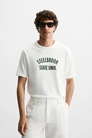 RIBBED TEXT T-SHIRT