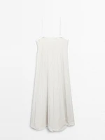 Textured double fabric midi dress