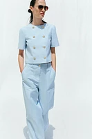 SHORT SLEEVE DOUBLE BREASTED BLAZER