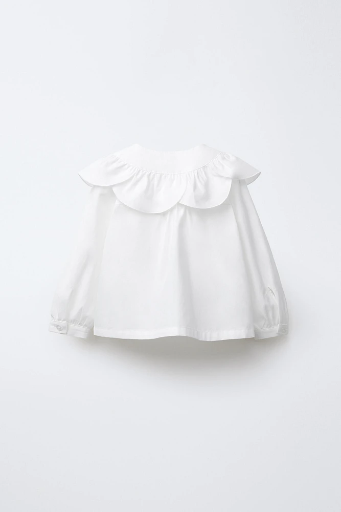 CHEMISE EN POPELINE À COL