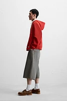 HOODED OPEN WEAVE JACKET
