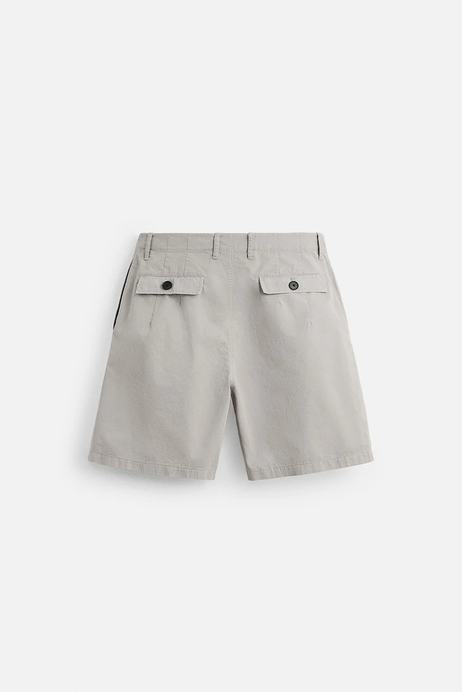 BERMUDA RELAXED FIT EFFET PLISSÉ