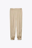 SATIN BOMBER PANTS