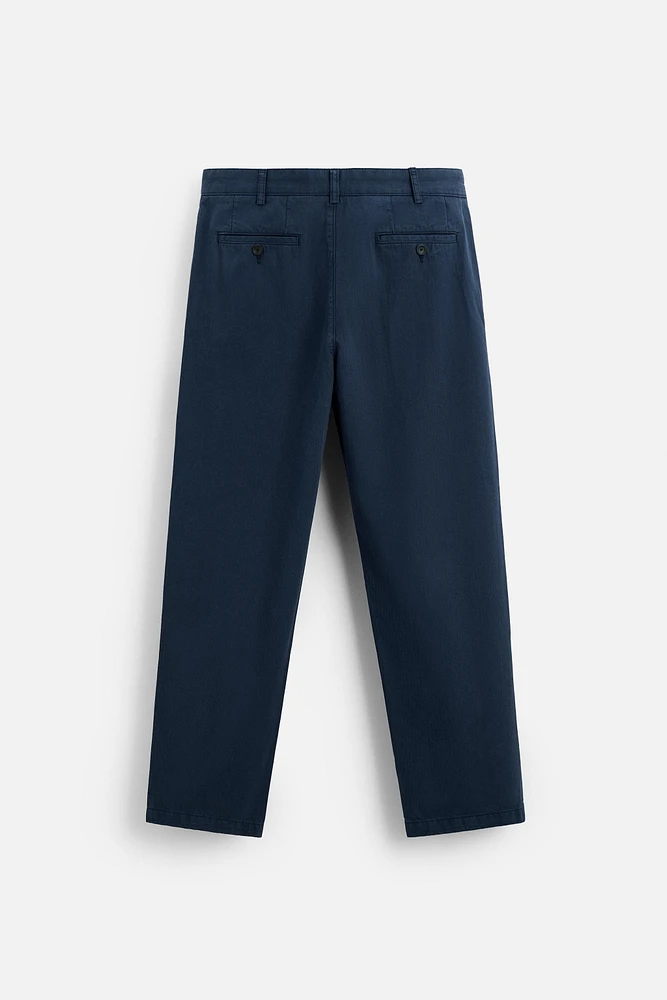 TEXTURED COTTON PANTS