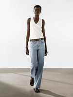 T-shirt sans manches en coton mercerisé