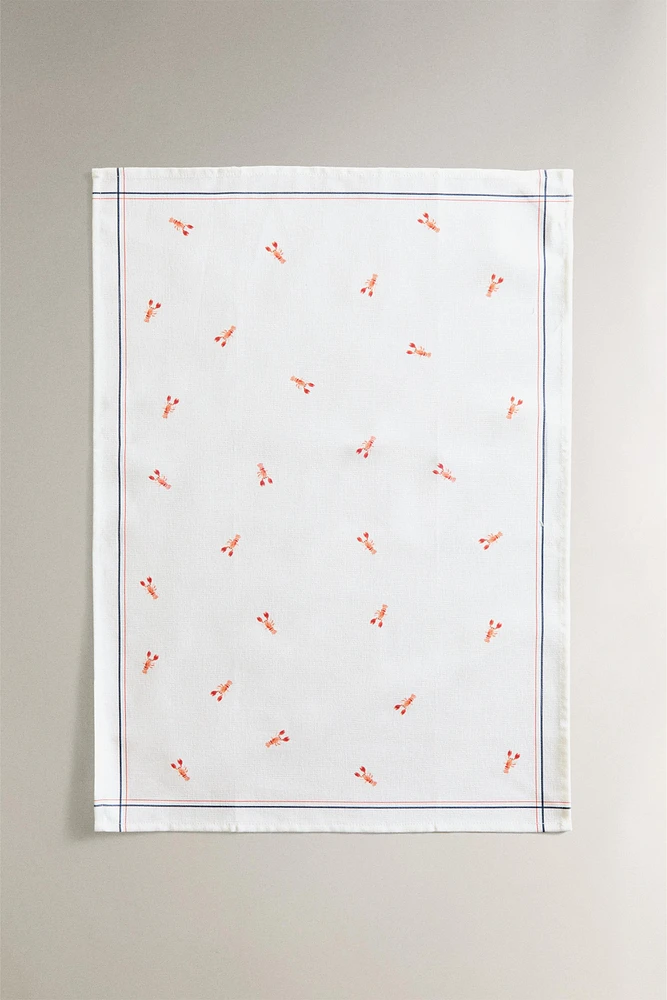 SET OF LOBSTER COTTON KITCHEN TOWELS (SET OF 2)