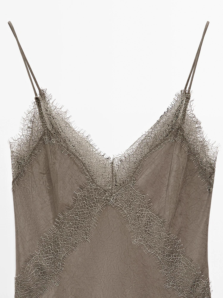 Satin camisole midi dress