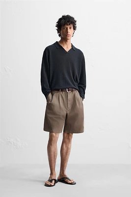 100% LINEN KNIT POLO SHIRT