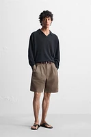 100% LINEN KNIT POLO SHIRT
