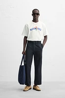 EMBROIDERED TEXT T-SHIRT