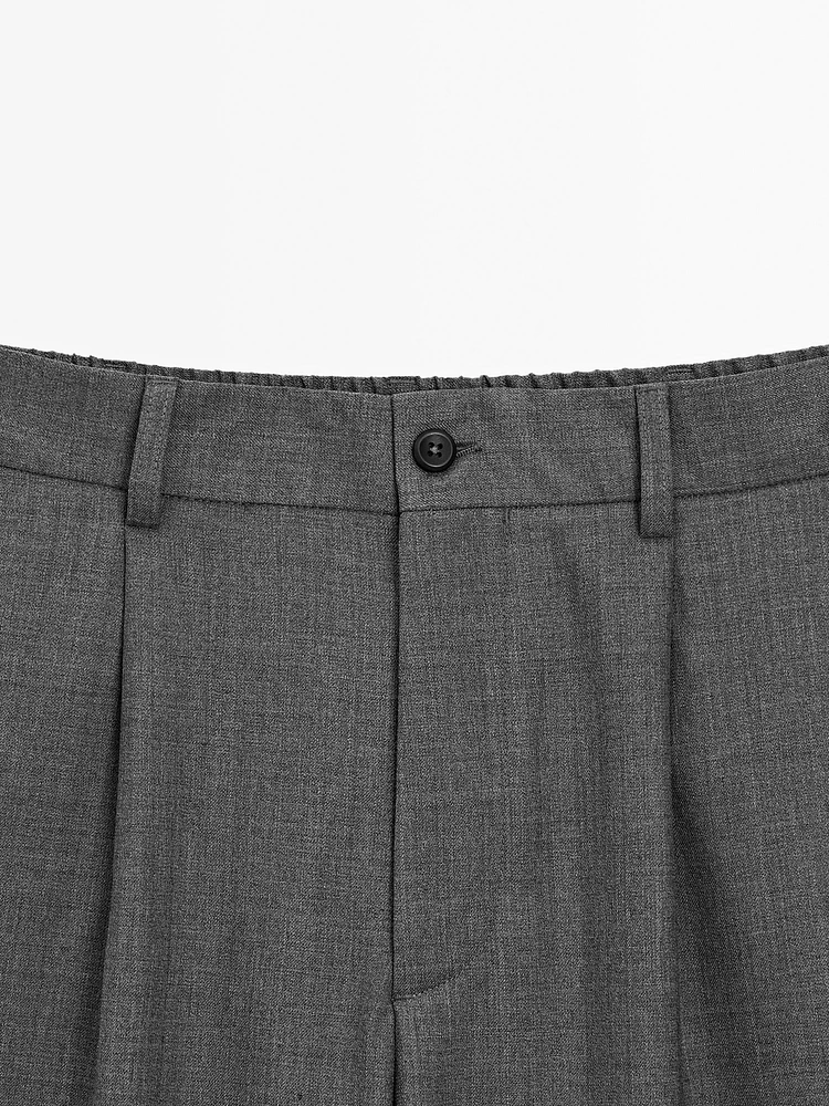 Pantalon relaxed fit laine froide