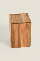 CORBEILLE À PAPIER CARRÉE SALLE DE BAIN BOIS GRAND FORMAT