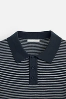 STRIPED KNIT POLO SHIRT