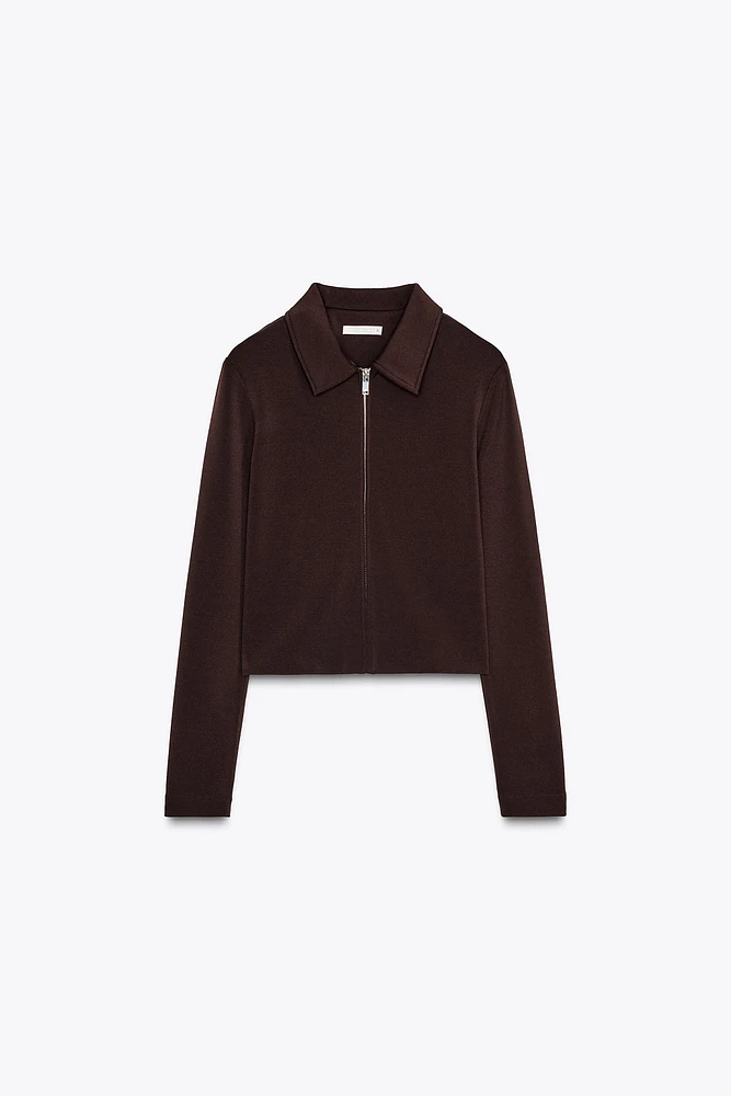 CREPE ZIPPER JACKET