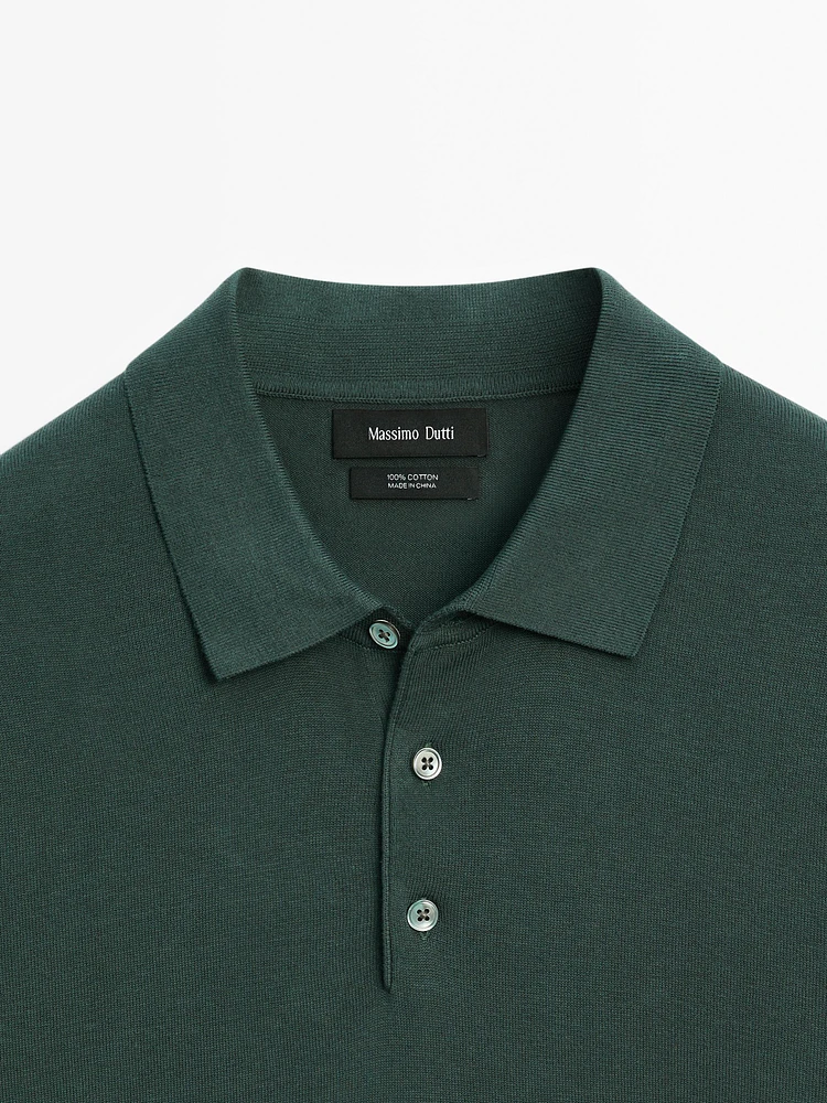 Polo en maille de coton à manches courtes