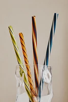 SET OF SPIRAL GLASS STRAWS (SET OF 4)