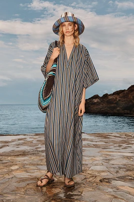 LIMITED EDITION STRIPED BELTED DRESS